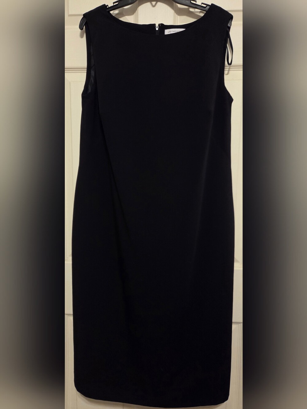 Liz Claiborne Black Sleeveless Midi Dress 18T Classic Career Minimalist